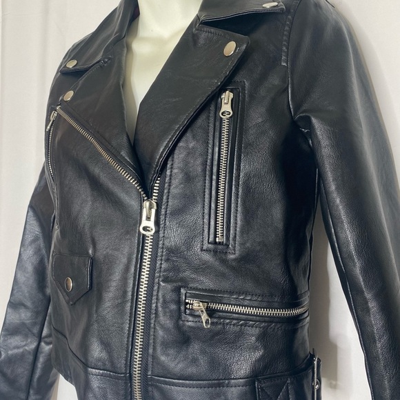 Love Tree Classic Black 100 % POLYURETHANE Jacket - Picture 3 of 8